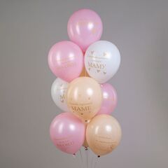 БК 12''/30 см, Любимой мамочке! Пастель шелк, 2ст. 2цв. 5 дизайнов, 25 шт.