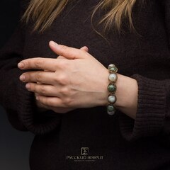 Браслет Шамбала. Нефрит Д 12мм.