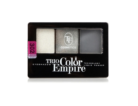 TF Тени для век Трехцветные компактные Trio Empire Color Eyeshadow тон302 графит