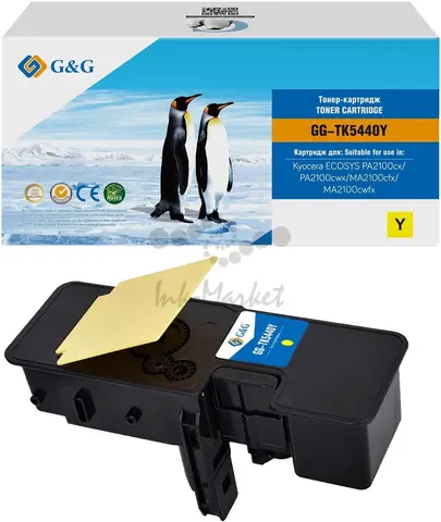 Тонер-картридж G&G, аналог Kyocera TK-5440Y желтый для Kyocera PA2100cx, PA2100cwx, MA2100cfx, MA2100cwfx 2.4k с чипом