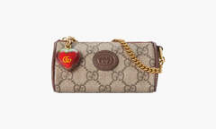 Сумка Gucci Double G Coin Purse Strawberry Wallet "Beige/Ebony"