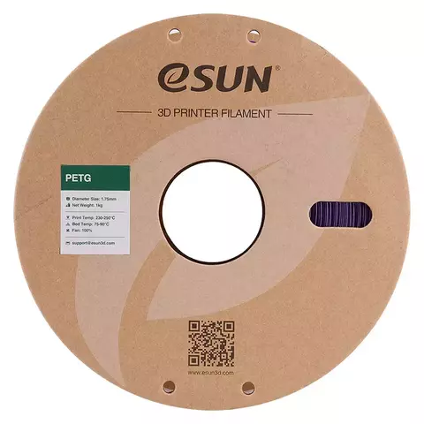 Катушка PETG-пластика ESUN 1.75 мм 1кг., прозрачно-пурпурная