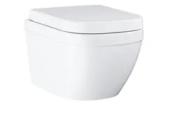 Унитаз GROHE Euro Ceramic подвесной, компактный, с сиденьем с микролифтом, альпин-белый (39693000)