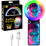 Светодиодное селфи-кольцо с USB 2.0 для телефона RGB Selfie Ring Light A4S (Черный)