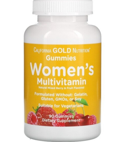 California gold nutrition, 
мультивитаминный комплекс для женщин, ягодный и фруктовый вкус, 90 жевательных конфет
