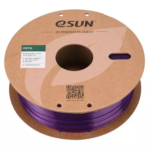Катушка PETG-пластика ESUN 1.75 мм 1кг., прозрачно-пурпурная