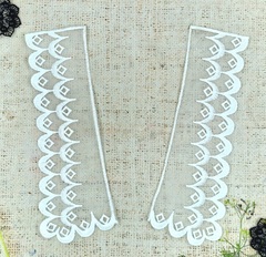 Воротник, вышивка на органзе, р. 24x8,5 см