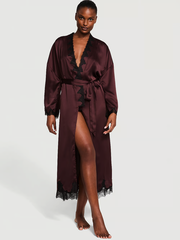 VICTORIA'S SECRET САТИНОВЫЙ ХАЛАТ МАКСИ С КРУЖЕВНОМ