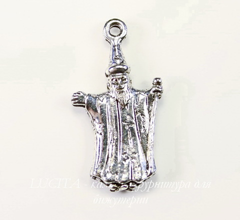 Подвеска Quest Beads "Волшебник" (цвет-античное серебро) 25х14 мм