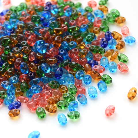 Бисер Twin Микс №40 разноцветный прозрачный