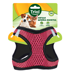 Triol шлейка-жилетка нейлоновая розовая M, обхват груди 410-440мм