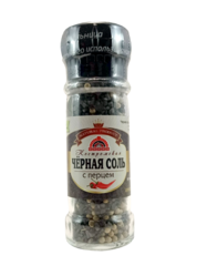 Соль чёрная с белым перцем в мельнице, 110 г