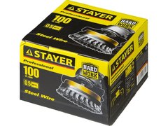 STAYER 100 мм, жгутированная стальная проволока 0.5 мм, чашечная щетка-крацовка для УШМ, Professional (35137-100)