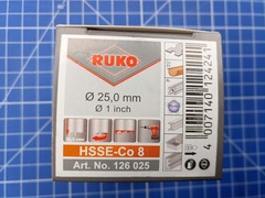 Коронка по металлу 25,0x38мм Bi-Metall HSSE-Co8(M42) 6,35tpi(4мм) Ruko 126025
