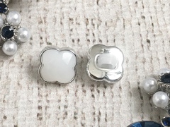 Пуговицы на ножке, р. 10х10 мм, молочный в серебре