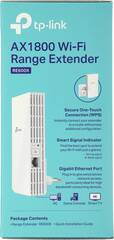 TP-Link RE600X Усилитель сигнала Wi-Fi 6 AX1800, до 574 Мбит/с на 2,4 ГГц +до 1201 Мбит/с на 5 ГГц, 2 встроенные антенны