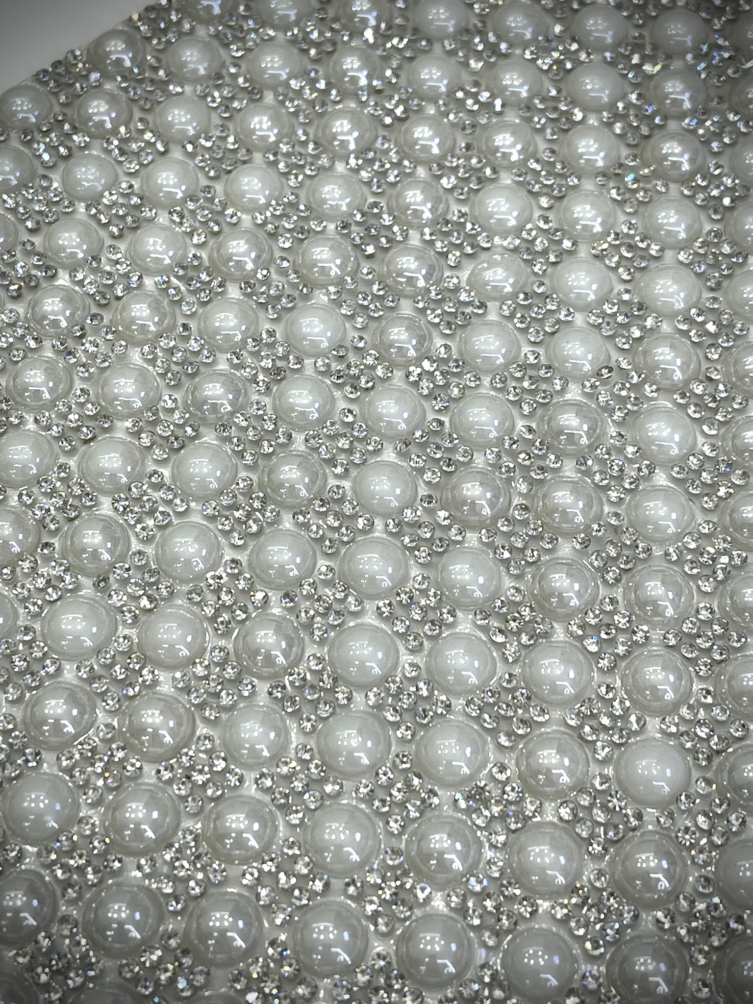 Кристальная ткань, жемчуг, crystal - 4*4 см.