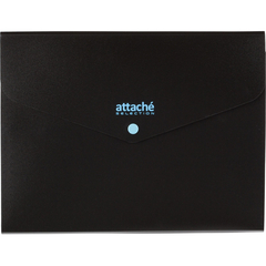 Папка органайзер на кнопке Attache Selection Black&Bluе, А4,500мкм , 3отд