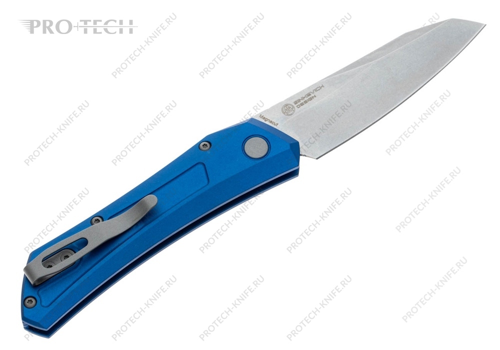 Нож Pro-Tech Oligarch MagnaCut Aluminum BLUE Dmitry Sinkevich Design - фотография 