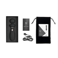 Черный вибратор So Divine Relax Portable Massage Wand - 24 см. - 