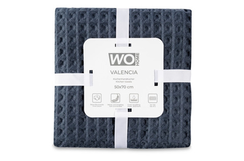Набор полотенец кухонных 2шт 50х70см Wo Home Valencia серый