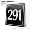 Адресная табличка с номером дома 291, на фасад и забор, черная, 25х25 см, Айдентика Технолоджи