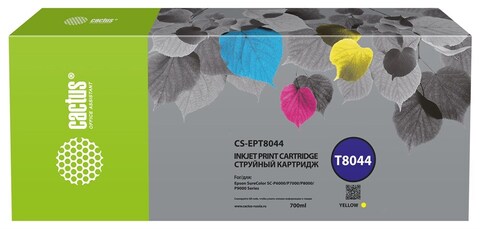 Картридж струйный Cactus CS-EPT8044 T8044 желт.пигм. (700мл) для Epson SureColor SC-P6000, 7000, 8000, 9000