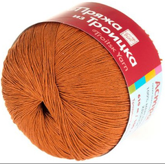 Пряжа "Астра", 100% мерсеризованный хлопок, 100гр, 610м, кирпичный