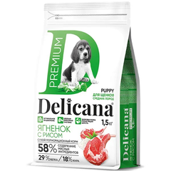 Delicana корм сухой для щенков средних пород ягнёнок, рис