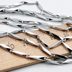 Цепочка, цвет серебро (родий), размер звена 12*2,5 мм, цена за 50 см