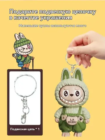 Игрушка-брелок Лабубу меняет лицо