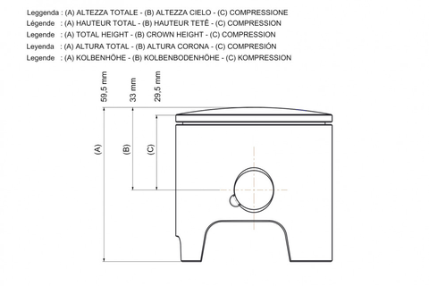 Поршень Malossi Sport 124cc [57,5мм] - Minarelli 100 2T