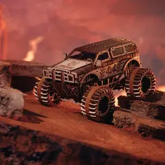 Деревянный механический конструктор модель Джип БигФут 4x4 (DROVO)