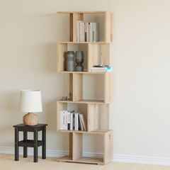 Стеллаж деревянный напольный Фаллет 5 полок 60х30х177 см для игрушек и для книг, дуб сонома