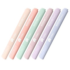 
          Текстовыделители Zuixua пастельные, 6 цветов, треугольный корпус в цвет чернил, длина 142 мм, наконечник (толщина линии) 4 мм