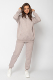 Утепленный спортивный костюм для беременных и кормящих 16216 светлый какао меланж