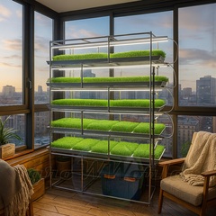 Многоярусный гидропонный стеллаж 5 ярусов B2500хД2100хШ600мм до 500 растений