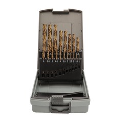Набор сверл по металлу 1-10мм 19шт DIN338 HSSE-Co5 135° (пл. кейс) H-Tools 215214ROHT