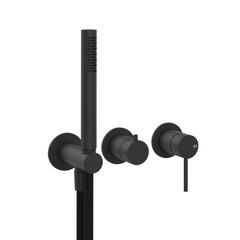 Gessi 316 54039#299 Смеситель встраиваемый на 2 источника. с подводом воды, ручной лейкой, цвет Black XL фото