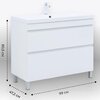 Aquanet 345805 Тумба с раковиной Нота new 100 напольная 2 ящ. цв.белый глянец (345805)