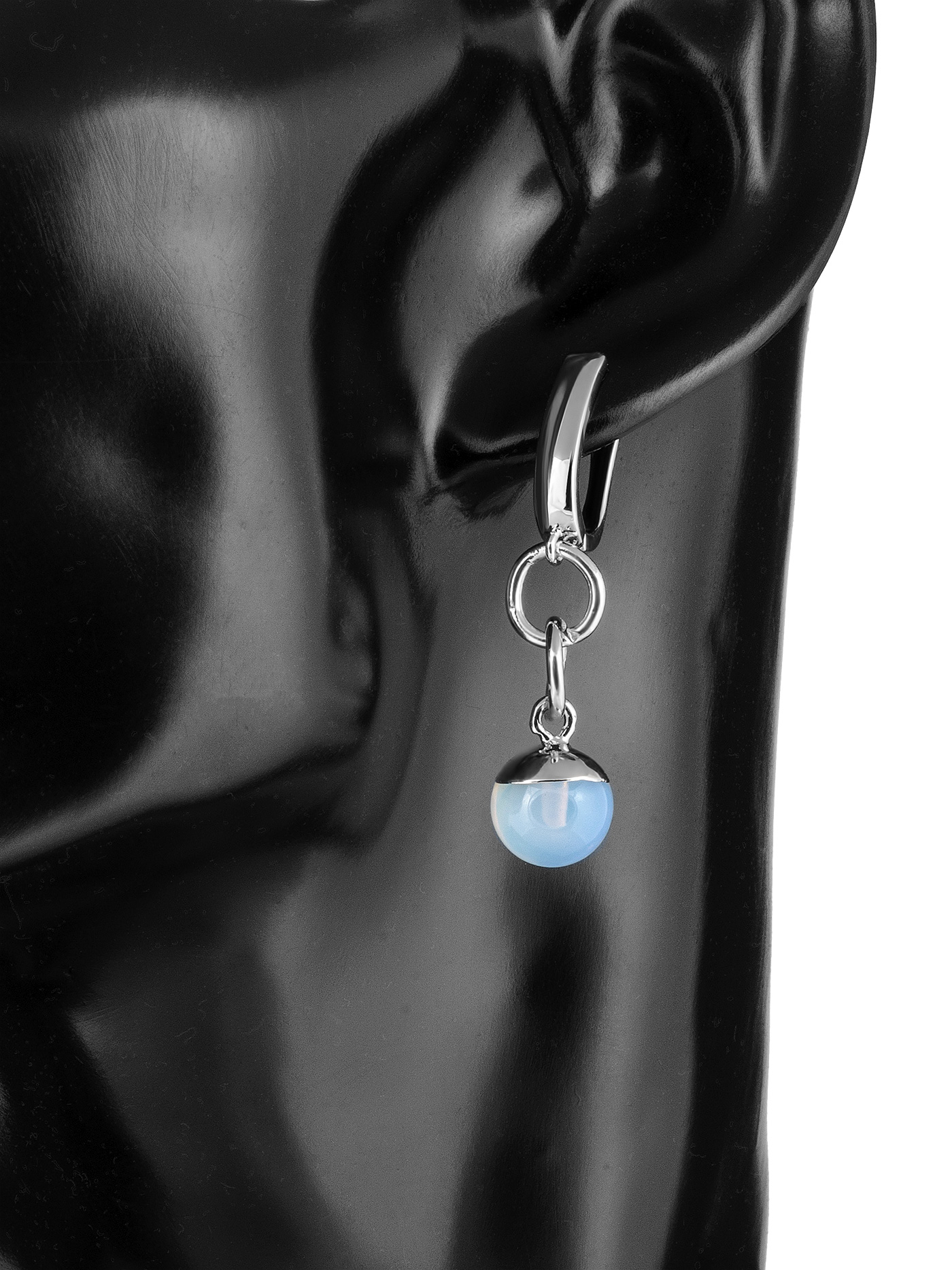 Длинные серьги с лунным камнем