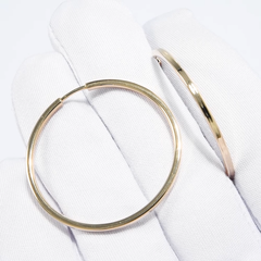 Серьги-конго из желтого золота 585 пробы гладкие d30мм