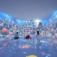 Иммерсивная интерактивная комната с проекцией на стену и пол