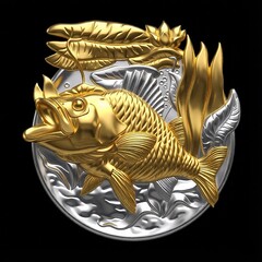 Силиконовый молд Рыба (медальон) № 0459