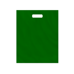 Зеленый полиэтиленовый пакет с вырубной ручкой 40*50+3.5см 70мкм