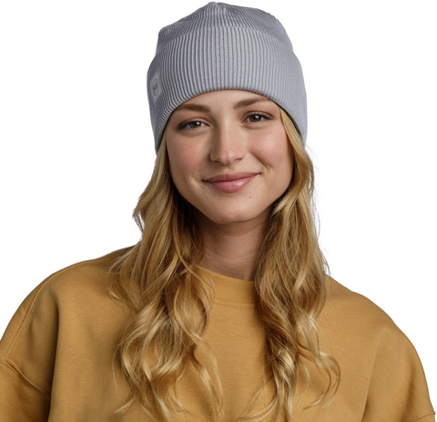 Картинка шапка вязаная Buff Hat Crossknit Solid Light Grey - 3