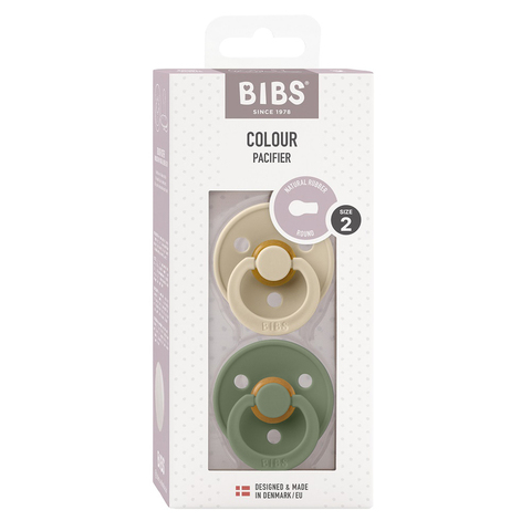 Набор соска-пустышка BIBS Colour Vanilla/Pine 6-18 месяцев (2 шт)