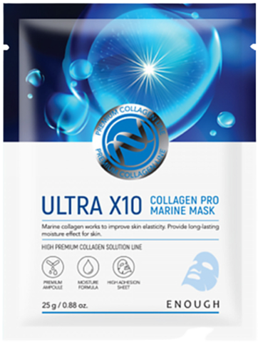 Enough UC Маска на тканевой основе Ultra X10 collagen Pro Marine mask
