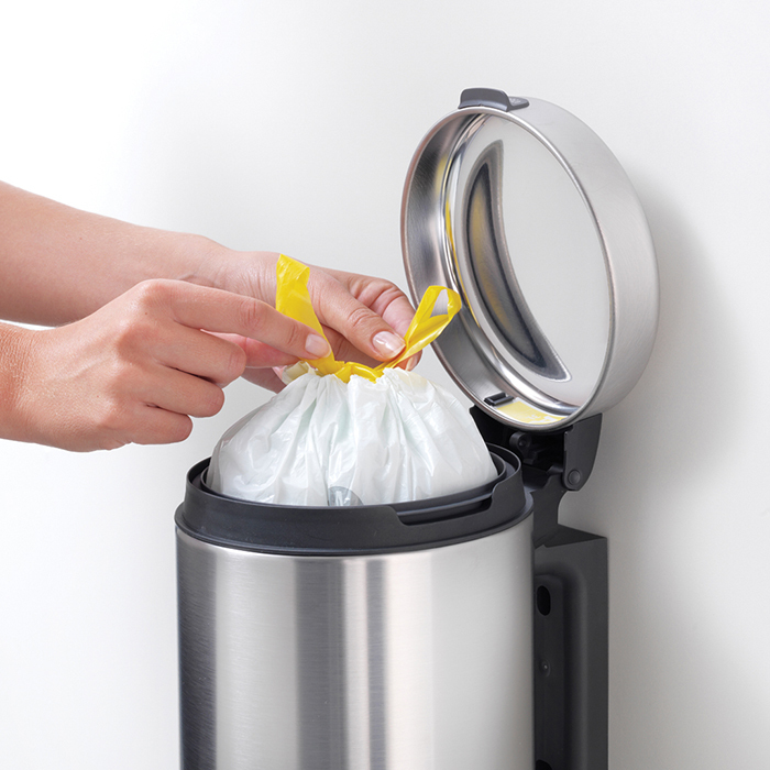 Мусорный бак newIcon настенный (3л), Стальной матовый, арт. 115561 - фото 4