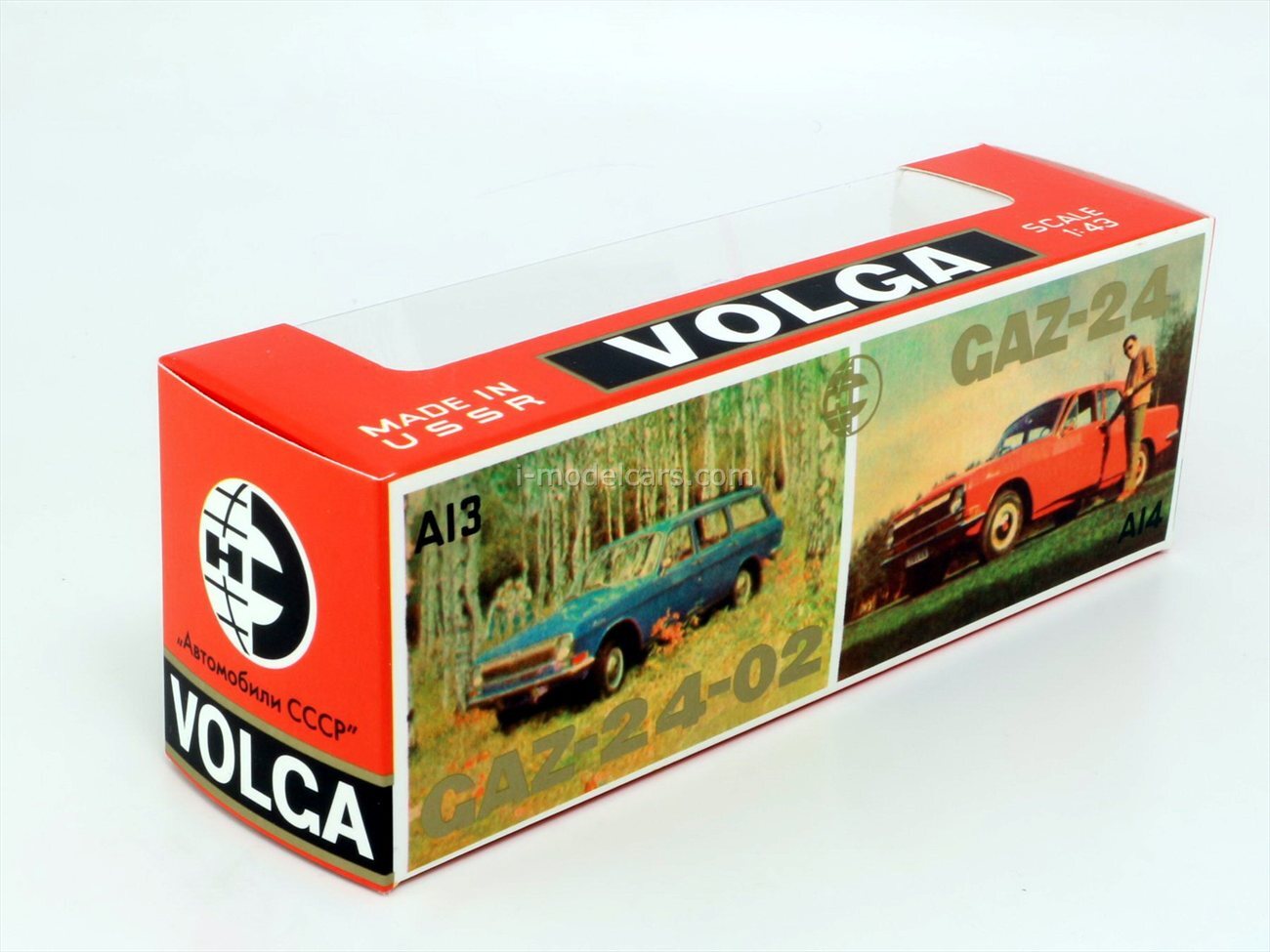Box GAZ-24 Volga A13 A14 Novoexport Made in USSR 1:43 reprint Agat